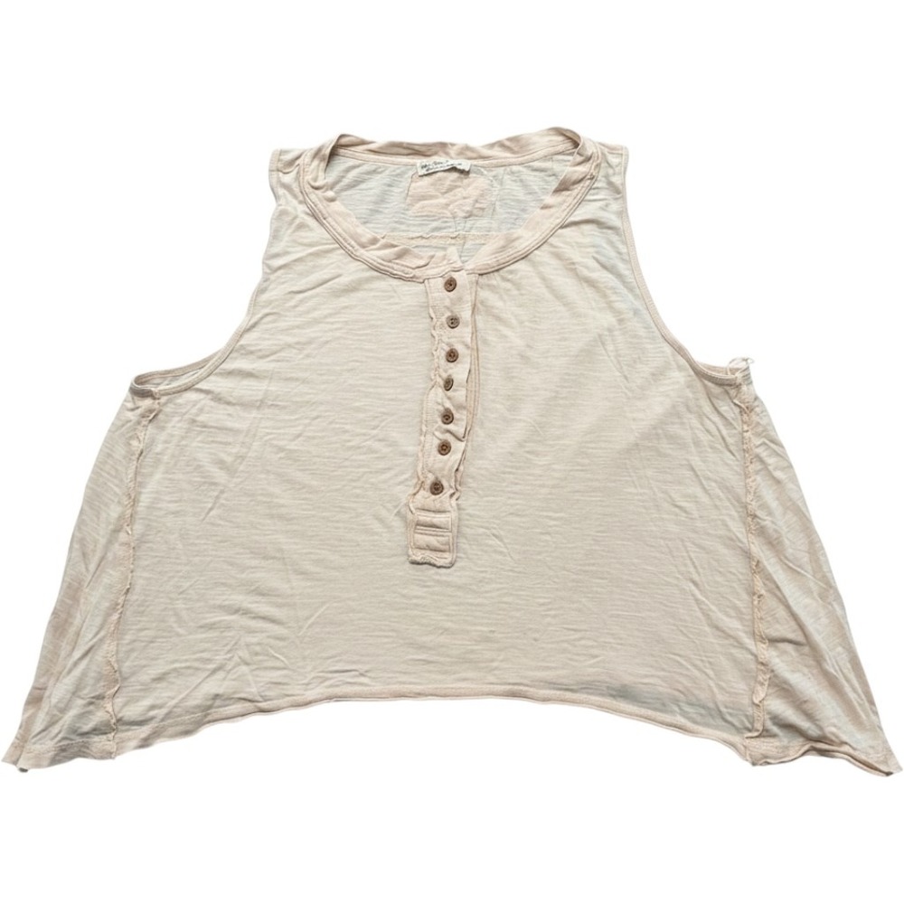 Free People Cream Colour Button-Front Tank